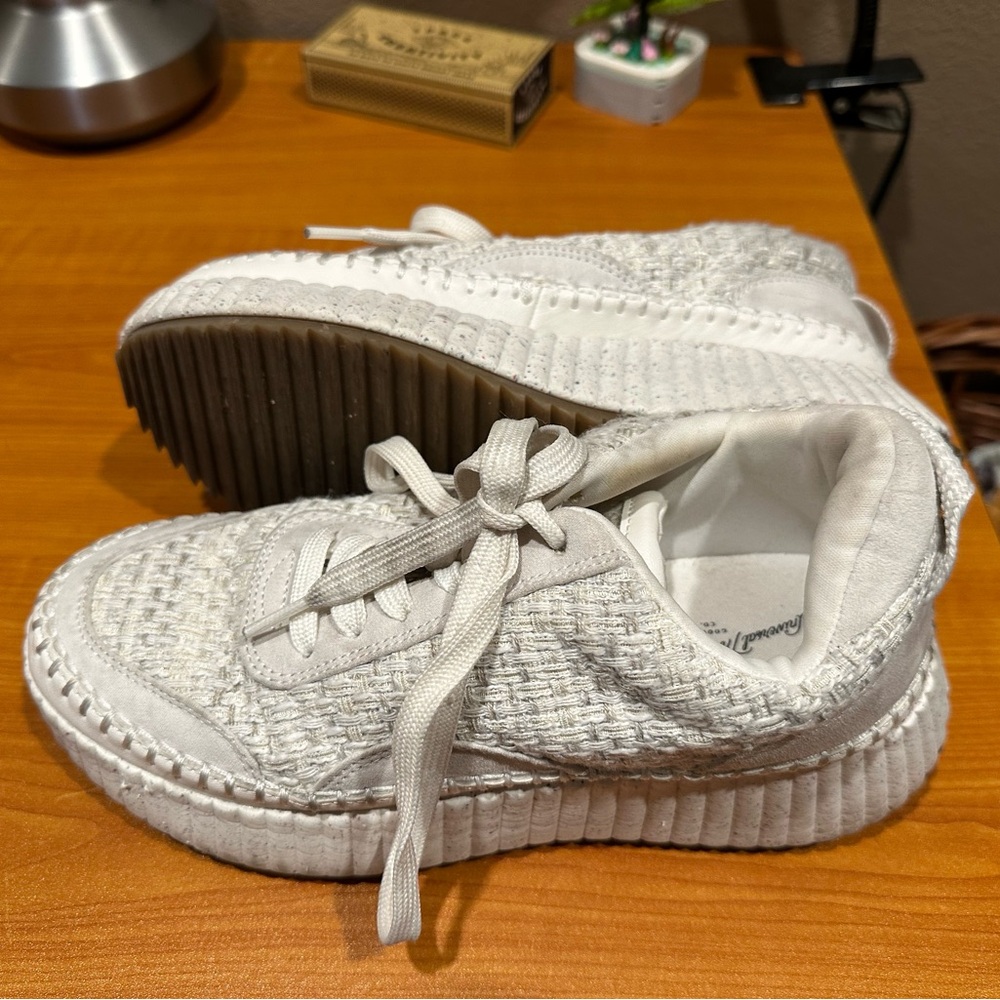 White Textured Sneakers